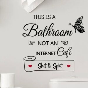 Bathroom Wall Decal - Black and Red